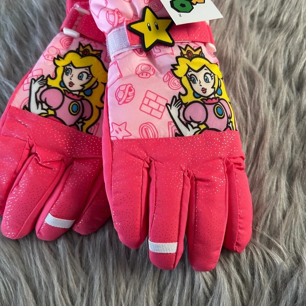 Nintendo Super Mario Snow Gloves Girls Size Small/Medium‎ Pink